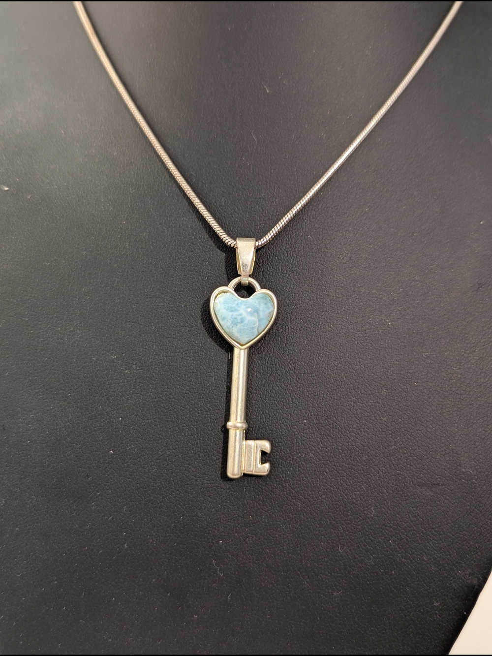 Larimar Stone Key Necklace